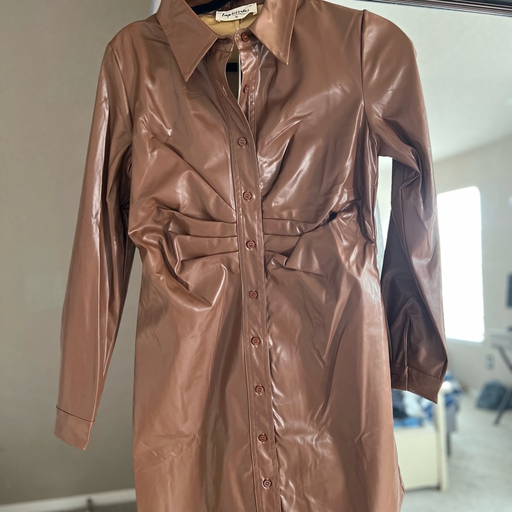 Cute faux leather dress